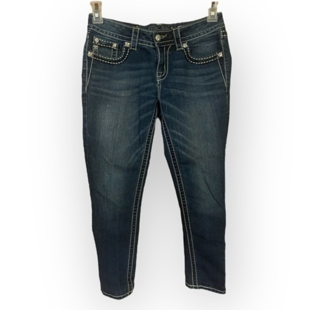 Miss Me Women’s 27 Signature Rise Skinny Bling Blue Jeans
